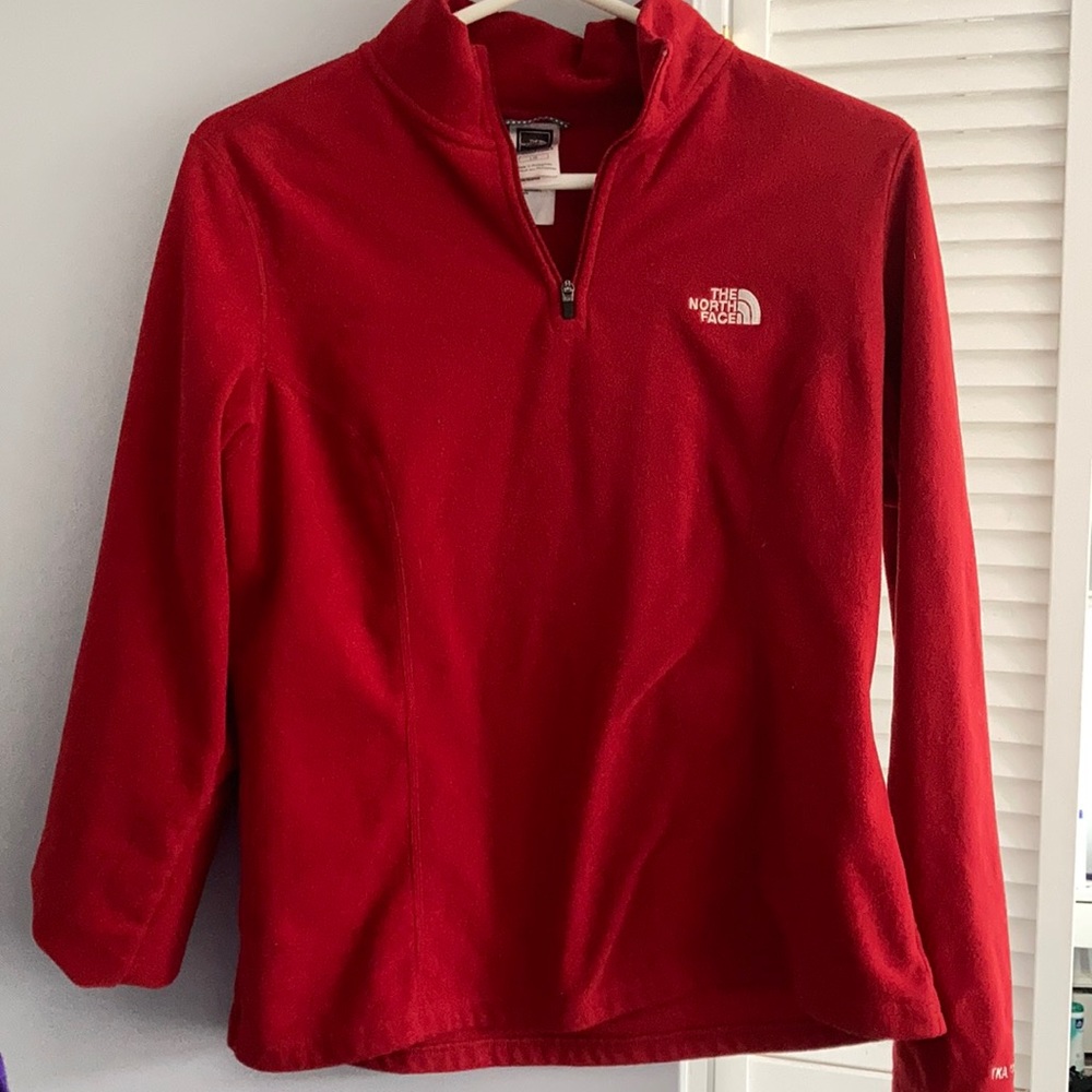 Red North Face fleece, Women L